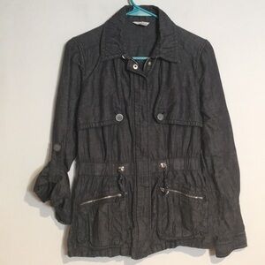 🍀Calvin Klein Linen Anorak Jean Jacket SZ S